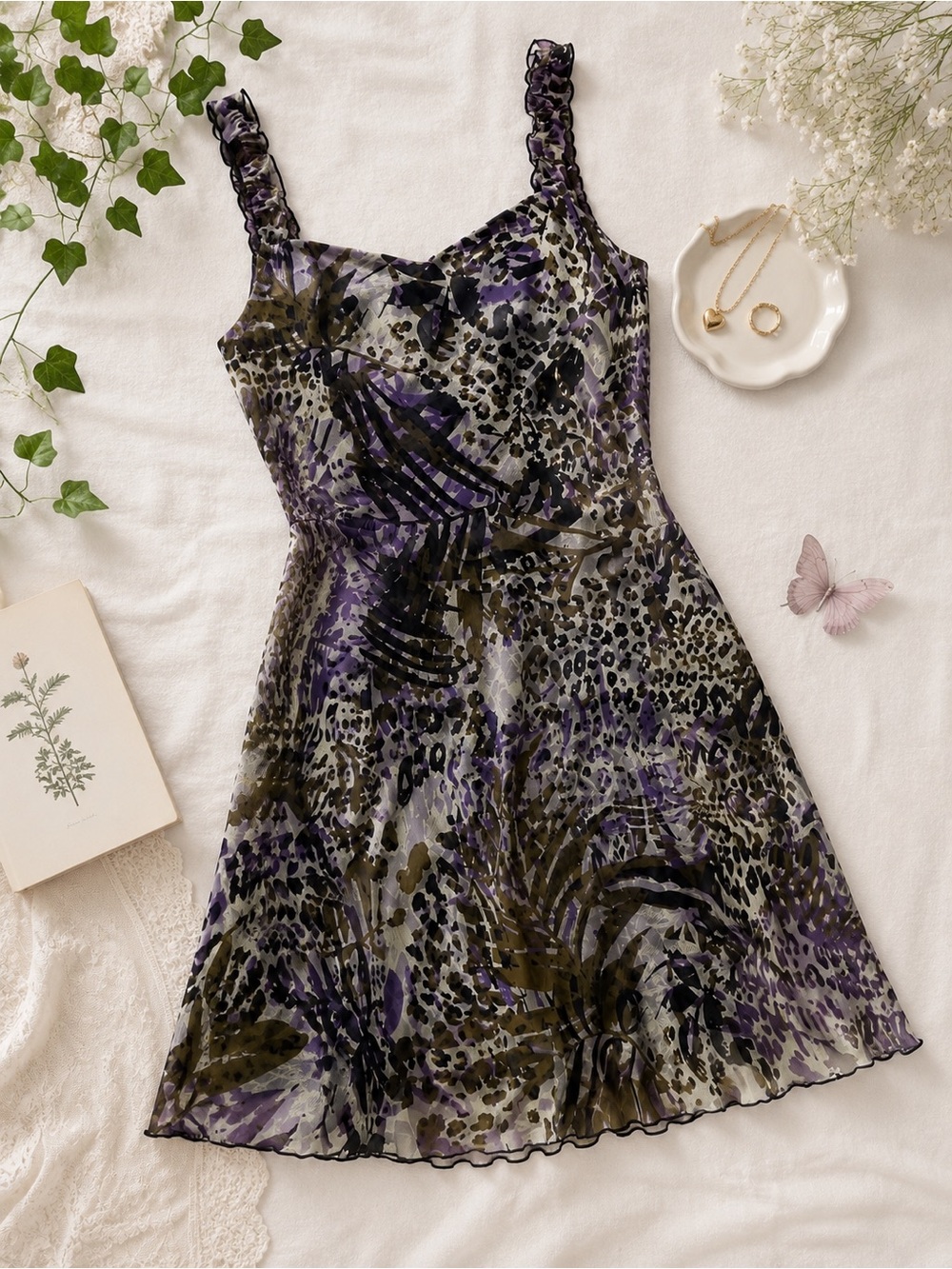 NWT Jolie Chiffon Coquette Fairycore Romantic Mini Dress | Size 12